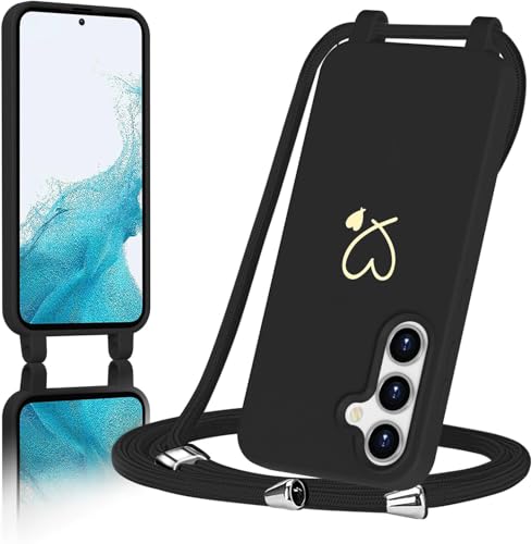 AoozeFon Samsung Galaxy A54 5G Hülle mit Band, Handyhülle Samsung A54 5G mit Kordel zum Herz, Schutzhülle Handyband mit ...