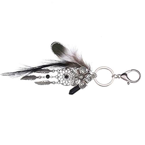 Preisvergleich Produktbild Guangcailun Traumfänger-Blumen-Feder-Keyring Hummer-Haken-Metall-Schlüsselanhänger Auto Beutel-Geldbeutel Bohemian Schlüsselring