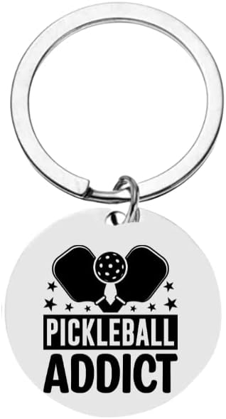Infinity Collection Llavero de pickleball, regalo de pickleball, adicto al pickleball de acero inoxidable, divertido regalo temático de pickleball,