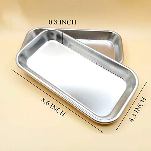 Medical Tray Stainless Steel (3 Pack), Dental Lab Instruments Surgical Metal Trays Bathroom Organizer - Thumbnail 4