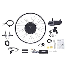 700C Electric Bicycle Motor Kit,48V 1000W Front Wheel E-Bike Conversion Kit w/Display,Aluminum Alloy Brushless Gearless Hub Motor Kit,264Lbs Load-Bearing Capacity for 28/29in Front Wheel of a Bicycle