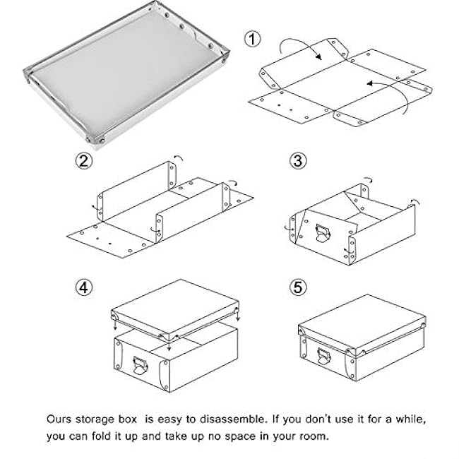 XUCHUN Decorative Storage Box with Lids,Set of 3 Waterproof Foldable Plastic Box Multiple Sizes for Socks/Office£¨White£©
