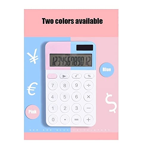 Calcolatrice scientifica, Calcolatrice a 12 cifre con Ampio Display LCD e Pulsante sensibile, Doppia Alimentazione Solare e Batteria, Funzione Standard per Ufficio, casa, Scuola