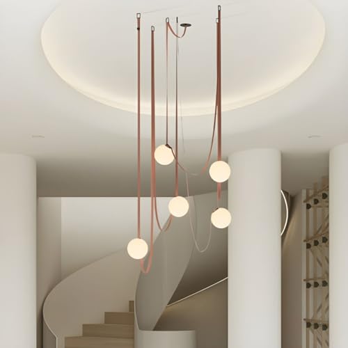 Susuo Modern 5-Lights Globe Chandeliers With Leather Chain thumb #1