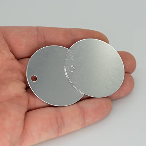 Round Aluminum Engraving Blanks Tags Stamping Blanks 25 Pack Diameter 4 cm (Silver), 4cm x 4cm x 1mm - Image 4