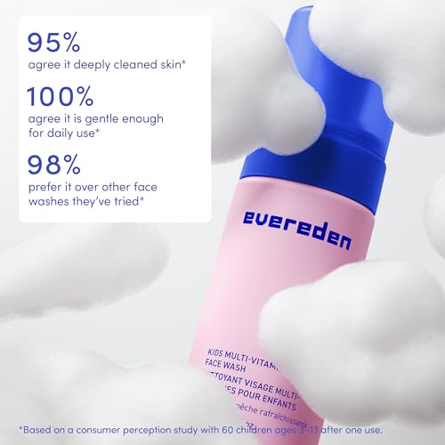 Image of Evereden Kids Face Wash, Dermatologist-Tested, EWG Verified, Peach, 2-Pack