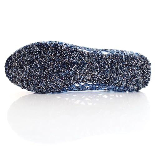 Image of Stunner Women Beach Jelly Shoes Slip On Crystal Summer Hollow Ballet Flats | Summer Cool PVC Breathable Outdoor Indoor Dressy Flat Sandals for Holiday Shopping Spa Swimming Pool