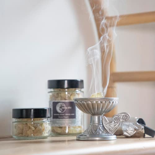 Smudge Allot Frankincense Resin Smudging Kit | Frankincense Resin Burner Kit | Includes Incense Burner Bowl (Gold), One Roll Of Charcoal Disks And 2.4 Oz Of Boswellia Carteri Frankincense Resin #TOP5