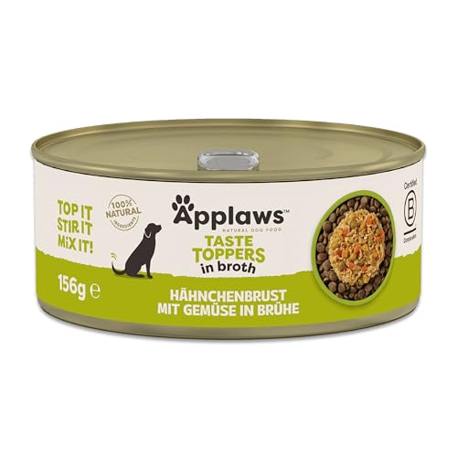 Applaws Premium Natürlich Nassfutter für Hunde, Adult Hühnerbrust mit Kürbis und Gemüse in Brühe 12 x 156g Dose