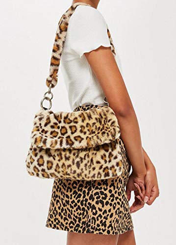 Bolso tote para mujer, bolso cruzado con estampado de guepardo, bolso de piel sintética miniatura 5