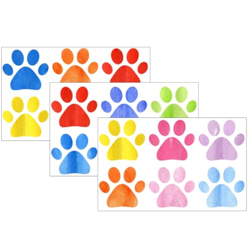 Set de 3 Vinilos Decorativos de Huellas de Perro 30x20cm