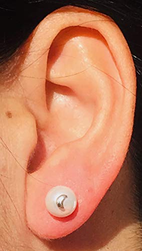 Masbarata - Orecchini con perla e luna in argento