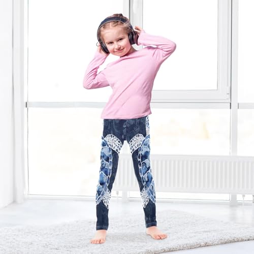 Toddler Girls Leggings Printed Yoga Pants Leggings Blue White Sea Turtle for Kids4