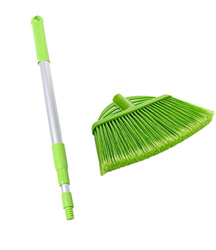 Xifando Three-Section Telescopic Aluminum Alloy Rod Long-Handled Broom（Green） #TOP1