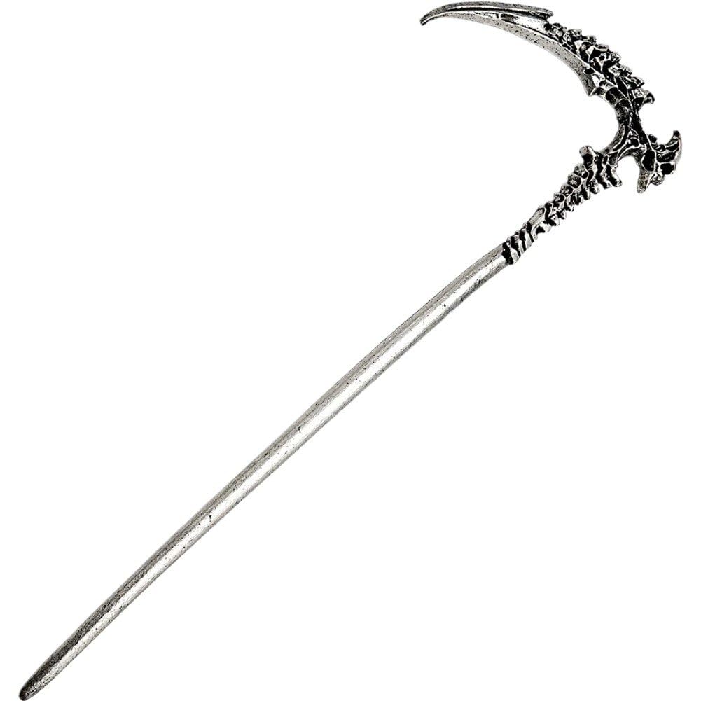 Hrippy Style 1 Metal Hair Stick, Gothic Death Sickle Skull Hair Stick Vikings Scythe Witch Hairpin Decorative Hair Accessories For Daily Wear