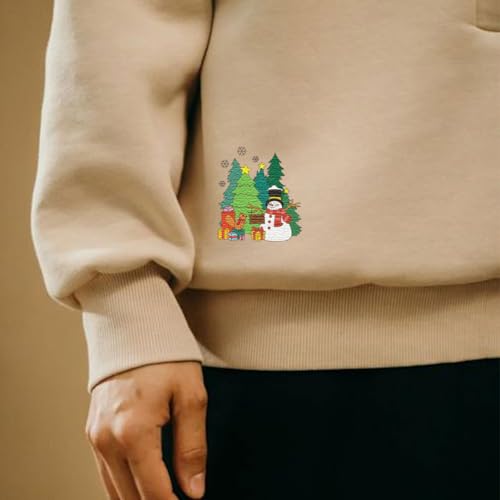 Image of Peacoblue Water Soluble Embroidery Patterns for Beginners, Christmas Snowman Gloves Scarf 4 Sheets with 21pcs, Wash Away Embroidery Pattern Stabilizer for Hand Sewing Lover Women Adults