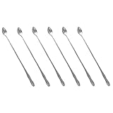 HornTide 6-Piece Mixing Spoon Set 12-Inch 32cm Long Handle Spoons for Ice Cream Cold Drink Fruit...