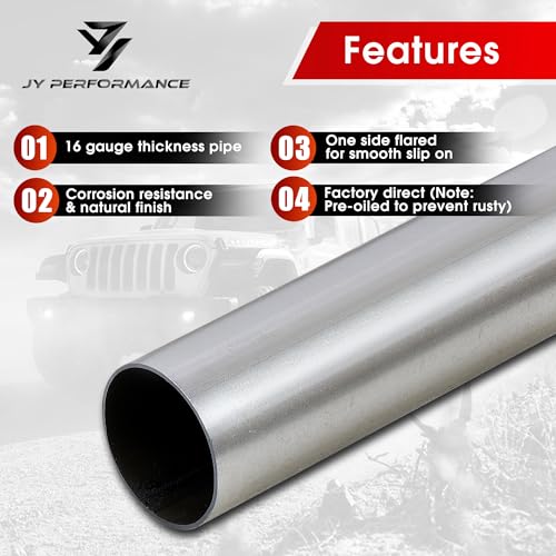Image of 2.5'' Mild Steel Exhaust Pipe Kit, 2.5'' OD Exhaust Pipe, 8PCS