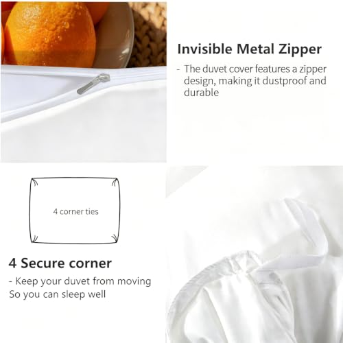 Housse de couette 240x260 oranges avec ses 2 taies d'oreiller