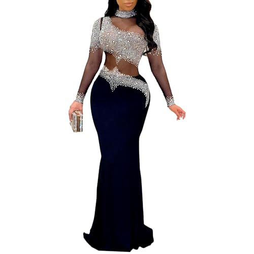 Image of Nagfar Women Rhinestone Sequin Birthday Party Sexy New Year Formal Dress