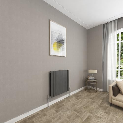Sky bathroom | 600x612mm Horizontal Designer Radiators Anthracite Flat Panel Double Panel Central Heating Radiator