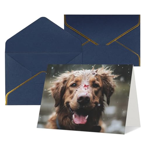 Cartes de vœux vierges motif chien heureux pour anniversaires