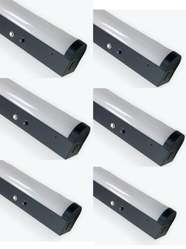 Image of E2 LIGHTING 4FT Black LED Linear Strip Light with Emergency Battery Backup 5XCCT 30 /35 /40 /50 /65K Tunable | 5324lm High Output Indoor Fixture | 90-Minute Backup | Easy Install |(6, 4FT BLK Battery)