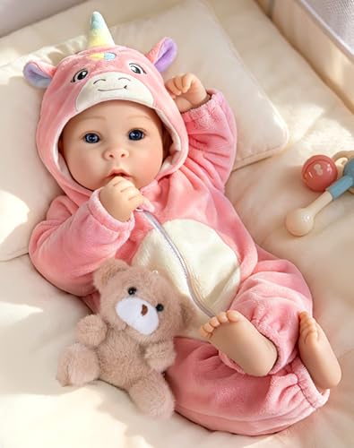 Aori 17 Inch Baby Dolls Realistic Doll with Ultra Real Life Soft Body & Pink Outfits for Girls 3+ | Pretend Play Dress Up Nursery Decor