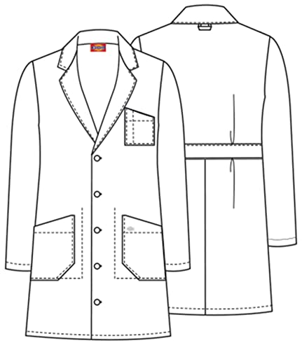 Dickies 37 Inch Unisex Ipad Lab Coat, White, Medium #TOP4