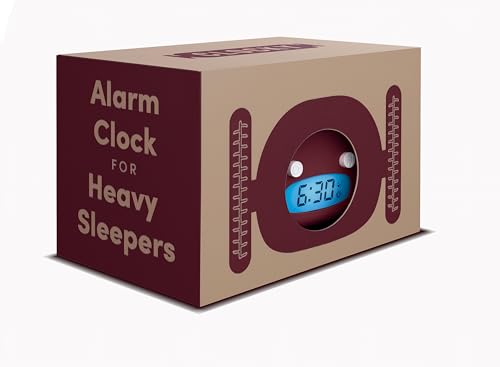 Image of CLOCKY Alarm Clock on Wheels - Loud Rolling Alarm Clock for Heavy Sleepers | Runaway Clock that Jumps & Runs to Wake You Up | Funny Unique Gift for Adults, Teens & Kids Bedrooms (Wine)