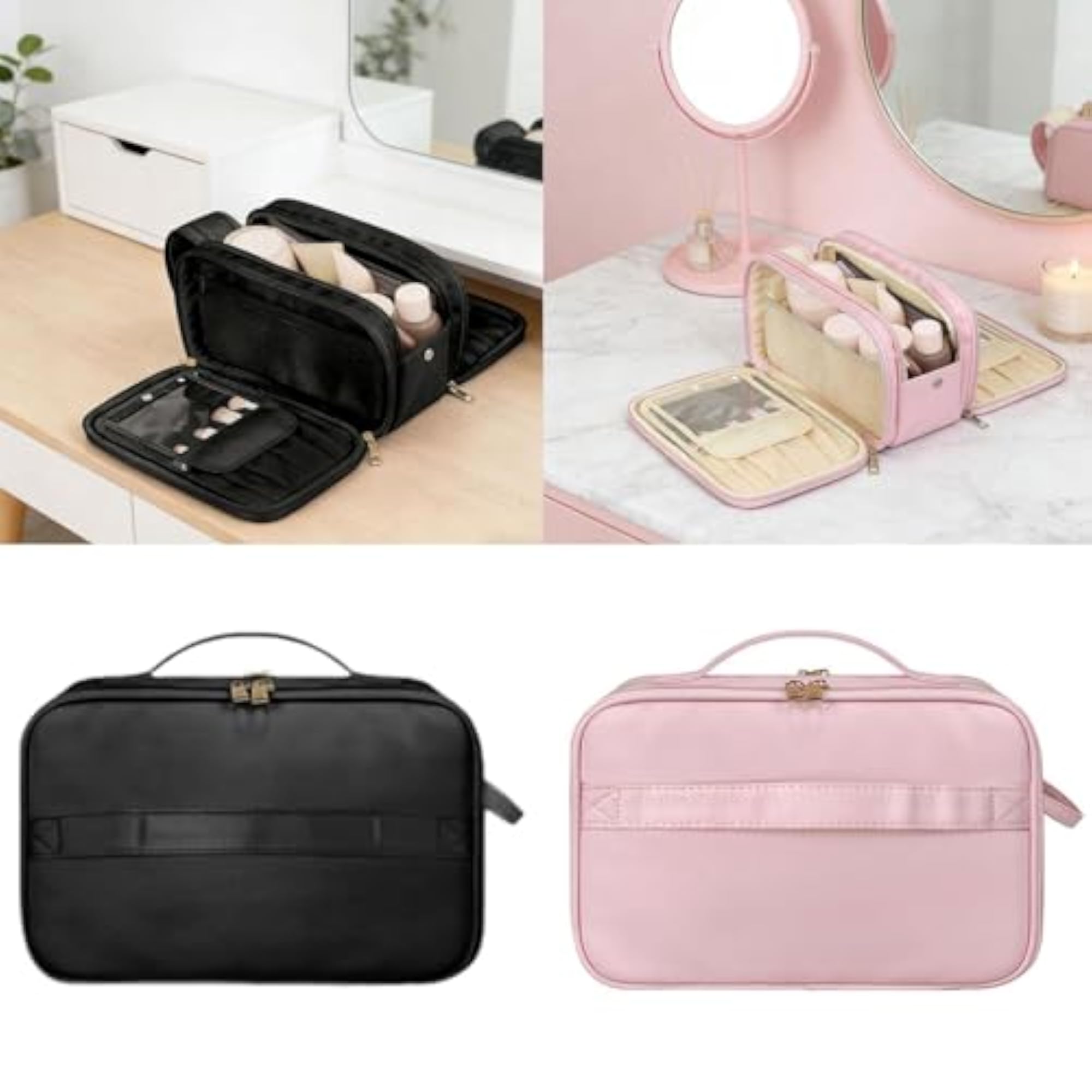 Toiletry Bag Makeup Organizer for Travel Essentials, Black