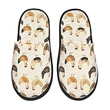 Chaussons de maison rétro poulet imprimé pantoufles pour homme en peluche, poils doublés chauds et confortables pantoufles d'hiver pour hôtel, salle de bain, voyage, Color 473, 36/40 EU
