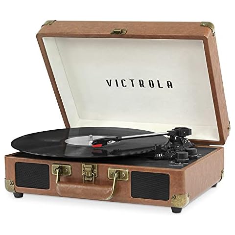 Victrola Vintage 3-Speed Bluetooth Portable Suitcase Record Player with Built-in Speakers | Upgraded Turntable Audio Sound|Brown, Model Number: VSC-550BT-BRW Cover