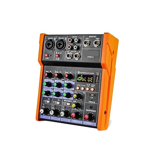 dj controller DJ Mixer PTM-4 48V Phantom Power Mixing Console Interfaz USB for Studio Live Record...