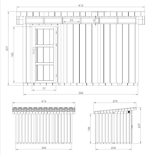 Abri de Jardin Qualité Premium 9m² / L412xL279xH237 cm Timbela M904 TERRA - vue 5