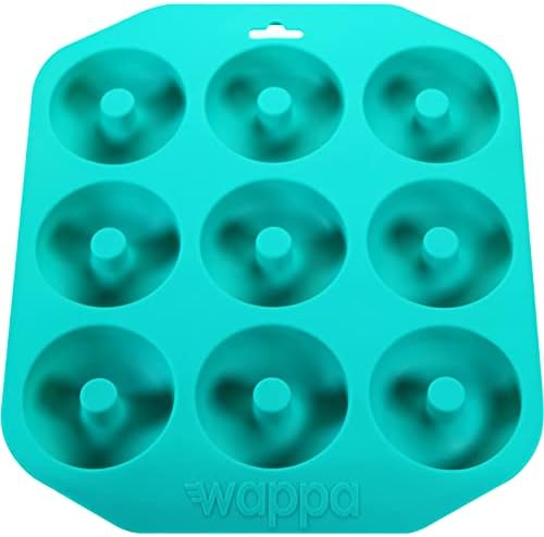 Large Donut Pan – Non-stick Silicone Donut Pan Made Of Heavy Duty, Heat Resistant Material To Bake 9 Full Size Donuts/Bagels/Muffins & Other Delicacies – Professional Grade Doughnut Pan (Turquoise)