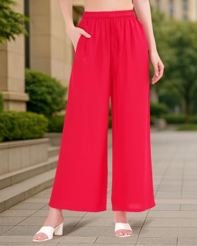 Image of Buy That Trendz Palazzo Pants for Women Cotton Rayon Elasticated Casual Regular Fit M to 6XL