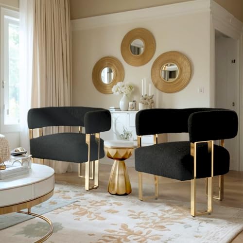 Sillón Barrel Moderno Plegable Negro miniatura 3