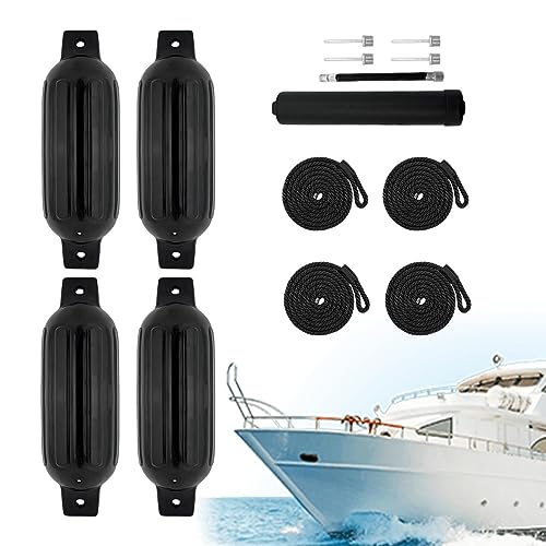 Jildouf Parachoques marinos, parachoques inflable reutilizable, accesorios para barcos, barcos y pontones