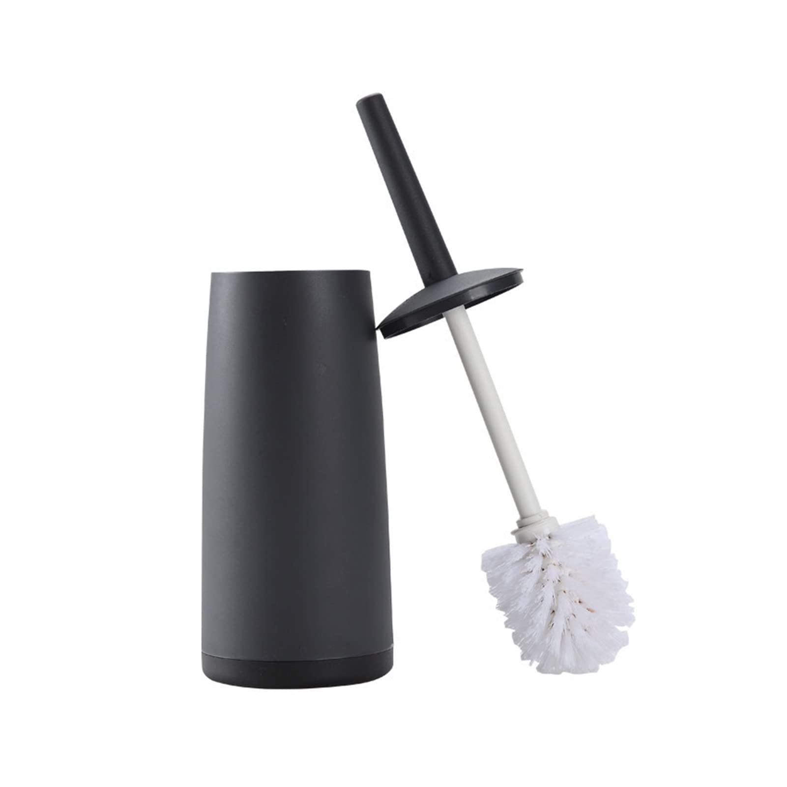 Set scopino per WC Nero con Testina in plastica, Supporto da Pavimento e Copertura per Maniglia – Strumento Essenziale per la Pulizia del Bagno e Accessori per un'igiene Efficace