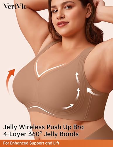 Image of Vertvie Jelly Bras for Women No Underwire Minimizer Support