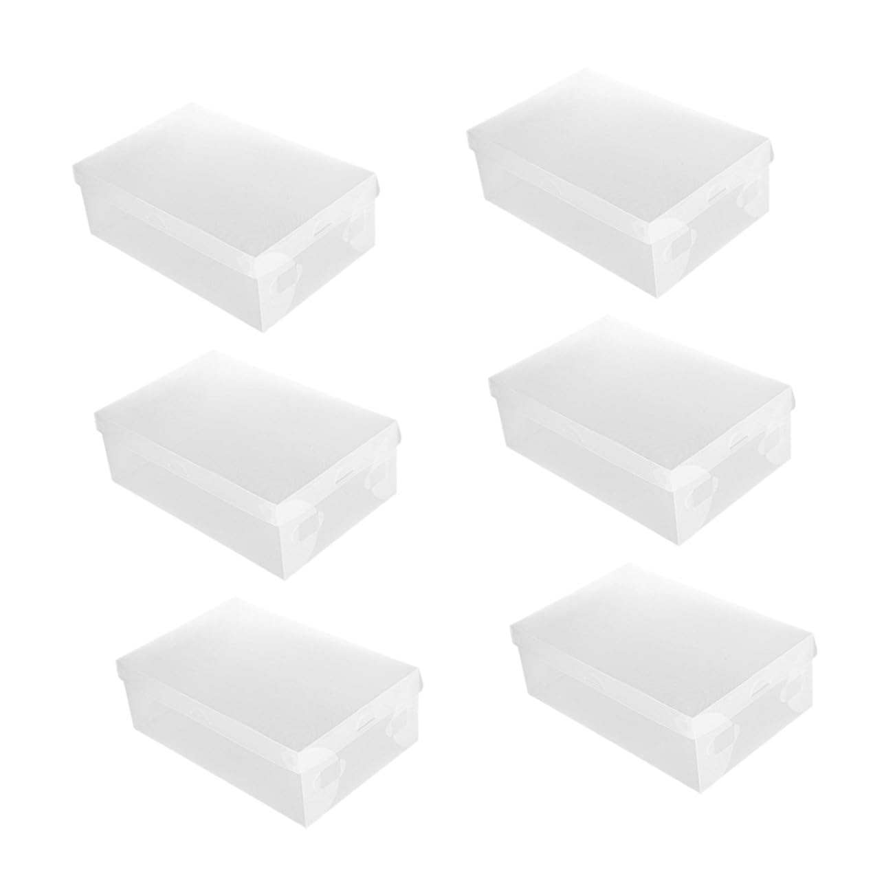 LABRIMP Cajas Zapatos Transparentes Apilables de Plástico Blanco Tapas, Organizador para Guardar Zapatos a Prueba de Polvo, 6 Piezas de 33x20x12cm para Oficina y Tienda