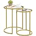 Yaheetech Round Nesting Coffee Tables Set of 2, Glass Top Side Table ...