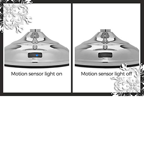 Mirrorvana Motion Sensor LED Lighted Makeup Mirror ~ Double Sided 5x/1x Magnifying ~ AC Adapter or Battery Operated ~ 9" x 8" Oval Reflection, 16" Height