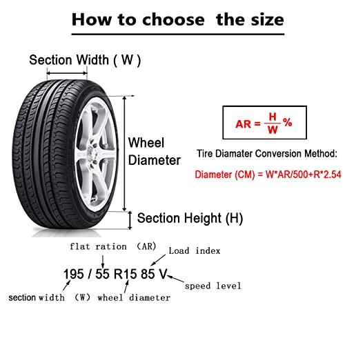 Geloo Reifentaschen Set 13-17 Zoll 4 Stück Reifenaufbewahrung Waterproof Staubdicht Autoreifenabdeckungen Reifenaufbewahrungstaschen für Sauberer Transport und Lagerung (Durchmesser 66 cm)