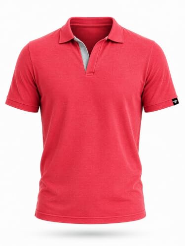 Image of Status Quo Men's Polo T-Shirt | Rich Cotton Blend | Slim Fit | All Day Comfort | Contrast Inner Placket | Polo Collar
