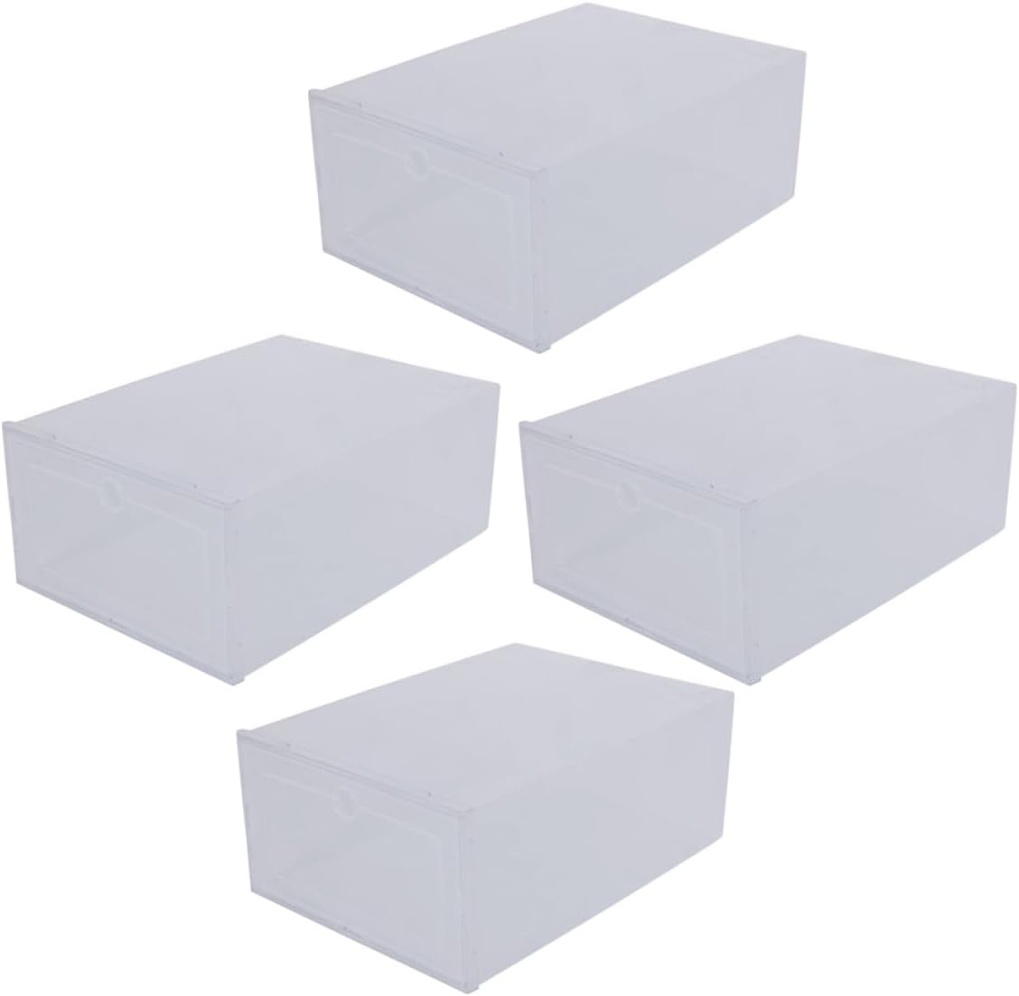 Cabilock 4pcs Pp Plastic Shoe Storage Boxes Stackable Drawer Organizer for Men and Women, Household Shoe Holders Suitable for Closet and Home Storage