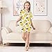 ALAZA Yellow Lemon Leaf Pajamas Satin Pajama Set Short Sleeve Button Down Sleepwear 11-12 Years