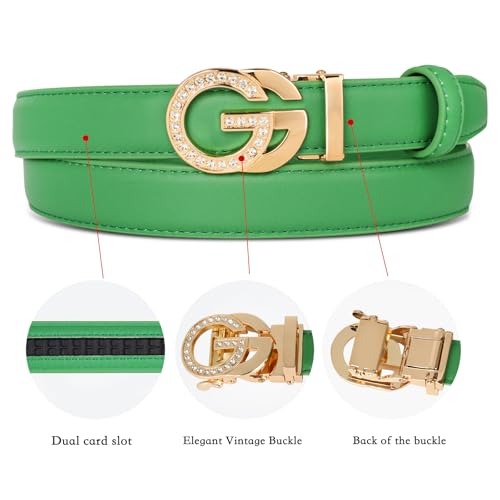 Image of Aurolran Women's Leather Belt with Buckle - Ideal for Dresses, Jeans, and Coats