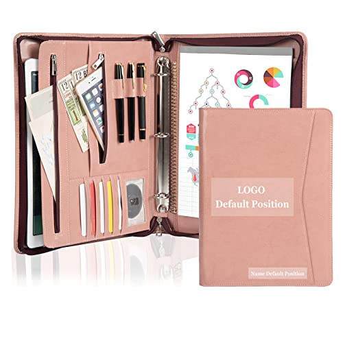 [Free Name Engrave] Azxcg Leather Pafolio With 3 Ring Binder For Us Letter Size, Portfolio Business Padfolio Organizer For Women,Vegan Leather Folder,A4 Notepad Holder,Work Porfolio #TOP10